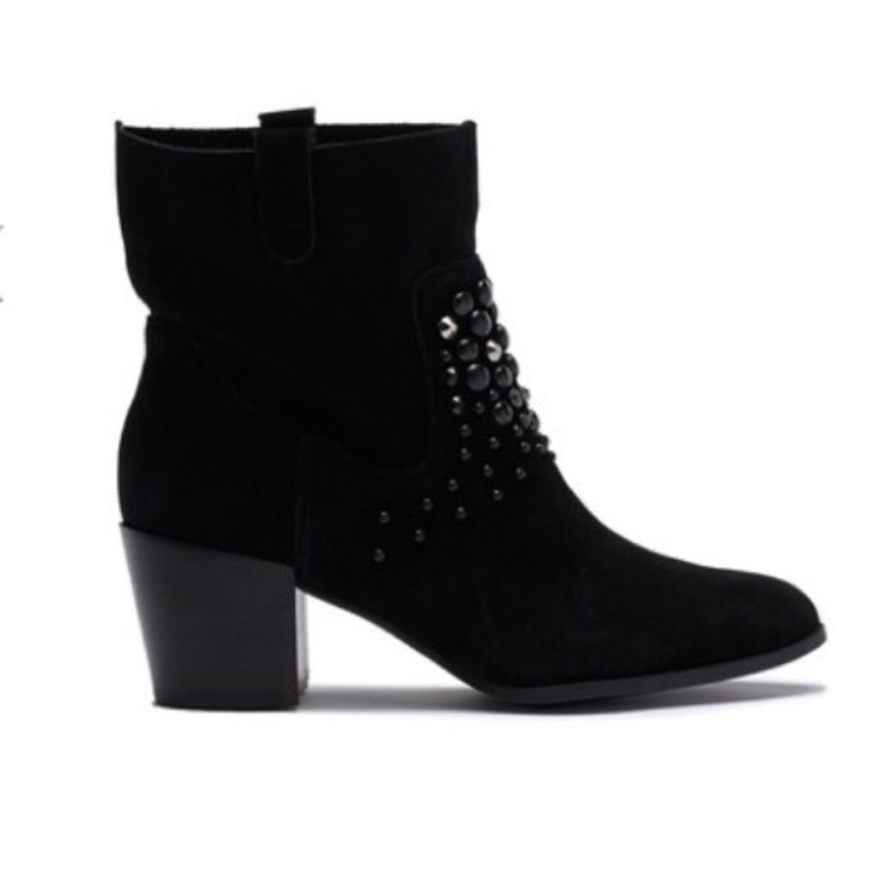 Anne Klein Guinn Embellish Stud Suede Bootie 7.5 - Picture 2 of 10